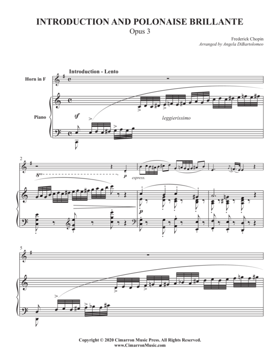 Introduction and Polonaise Brilliante (Horn in F + Klavier) (Klavier  Horn) von Frederick Chopin