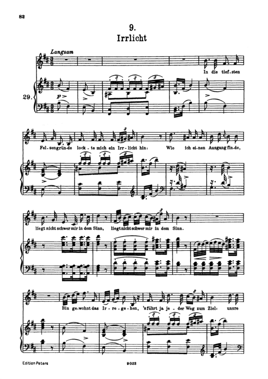 Irrlicht D.911-9 (Winterreise) (Gesang hoch + Klavier) (Klavier  Gesang hoch) von Franz Schubert