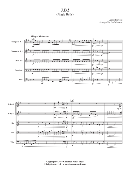 J.B. Jingle Bells (Blechbl auml serquintett) (Quintett (Blech Brass)) von James Pierpont