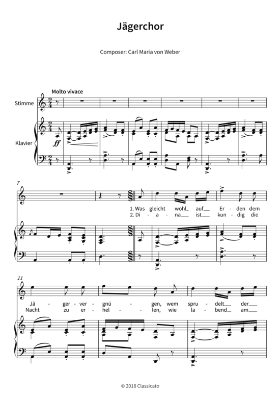 J gerchor (Gesang + Klavier) (Klavier  Gesang) von Carl Maria von Weber