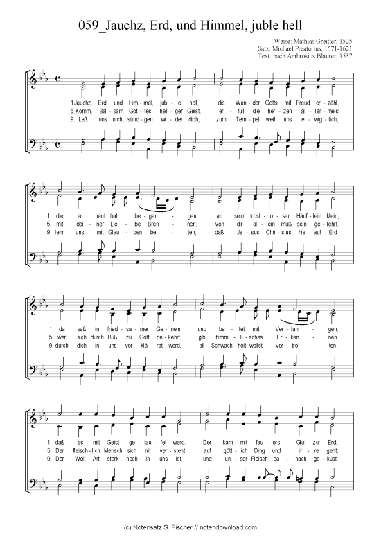 Jauchz Erd und Himmel juble hell (Gemischter Chor) (Gemischter Chor) von Chorsatz Alte Meister