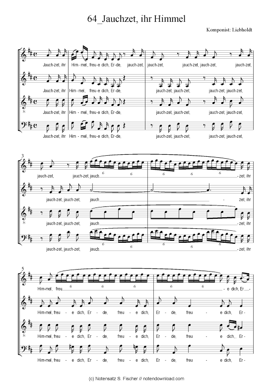 Jauchzet ihr Himmel (Gemischter Chor) (Gemischter Chor) von Liebholdt Weihnachtsmotette ber Jes. 49 13 