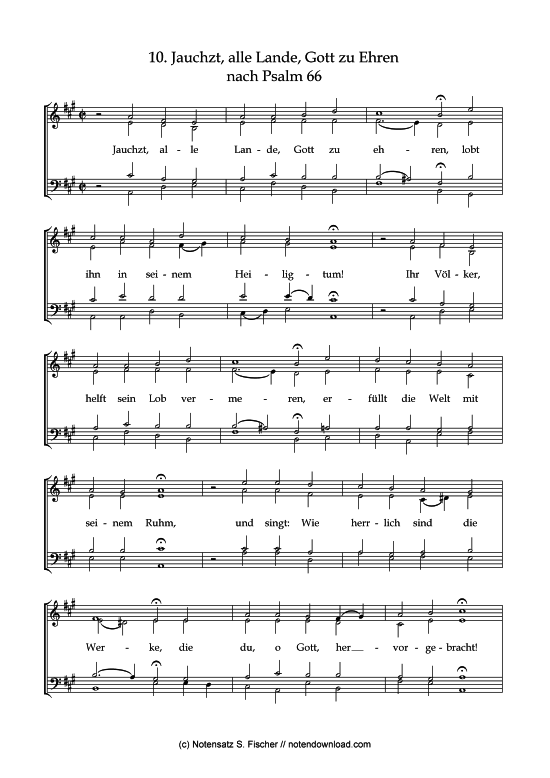 Jauchzt alle Lande Gott zu Ehren (Gemischter Chor) (Gemischter Chor) von Psalme des Kantons Schaffhausen (1867)