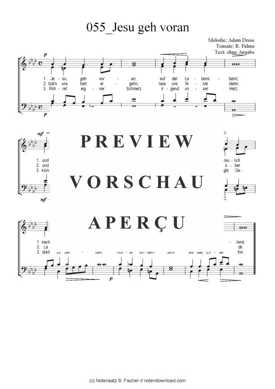 Jesu geh voran (Gemischter Chor) (Gemischter Chor) von Adam Drese Tonsatz R. Palme 