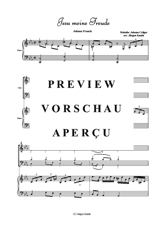 Jesu meine Freude (Gemischter Chor + Orgel Klavier) (Gemischter Chor Orgel) von Johann Cr ger arr. J rgen Knuth 