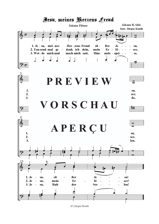 Jesu meines Herzens Freud (Gemischter Chor) (Gemischter Chor) von Johann-R. Ahle Satz J rgen Knuth