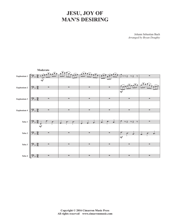 Jesus meine Freude (Jesu Joy of Man acute s Desiring) (Tuba Ensemble EEEETTTT) (Ensemble (Blechbl ser)) von J.S. Bach