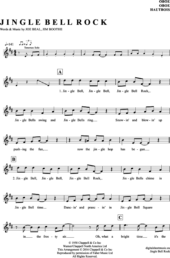 Jingle Bell Rock (Oboe) (Oboe Fagott) von Bill Haley And The Comets