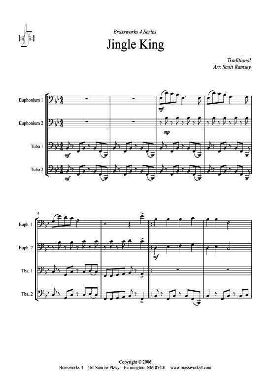 Jingle King (Tuba Quartett 2x Bariton 2xTuba) (Quartett (Tuba)) von Traditional