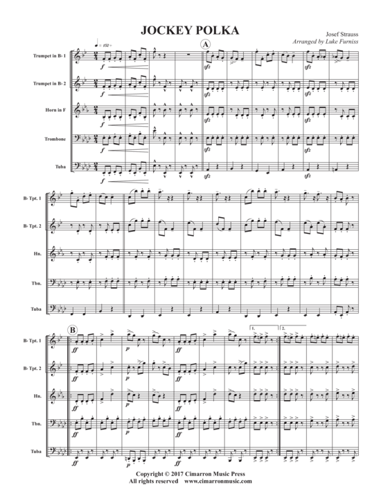 Jockey Polka (Blechbl auml serquintett) (Quintett (Blech Brass)) von Josef Strauss