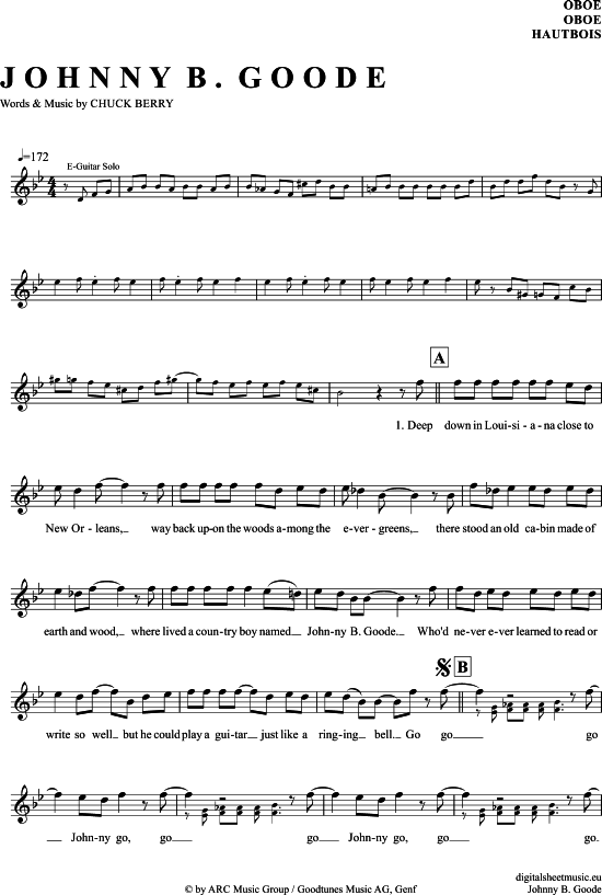 Johnny B. Goode (Oboe) (Oboe Fagott) von Chuck Berry