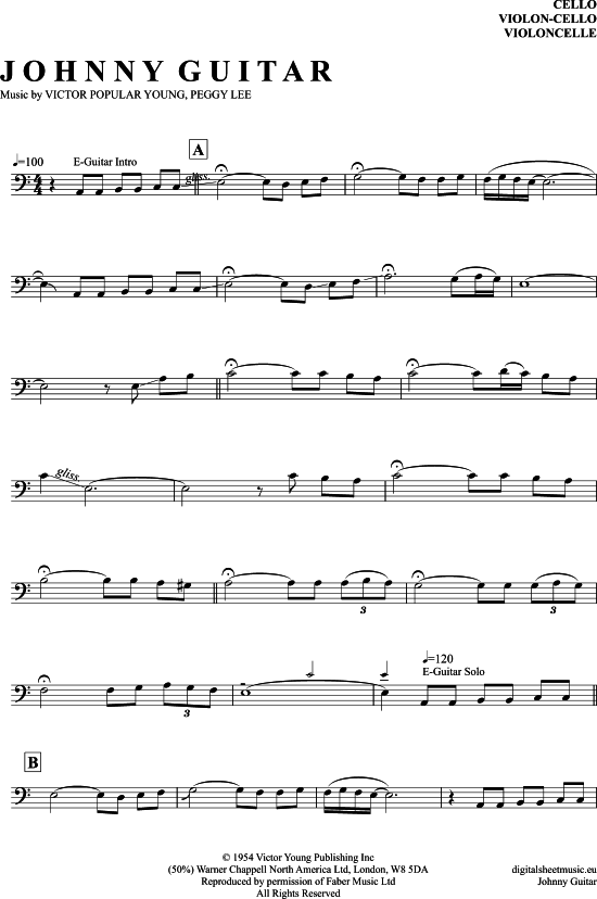 Johnny Guitar (Violoncello) (Violoncello) von The Shadows
