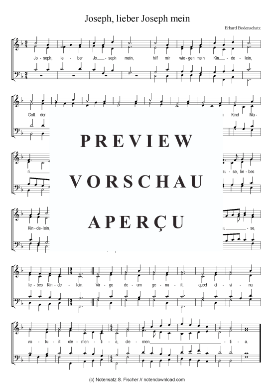 Joseph lieber Joseph mein (Gemischter Chor) (Gemischter Chor) von Erhard Bodenschatz
