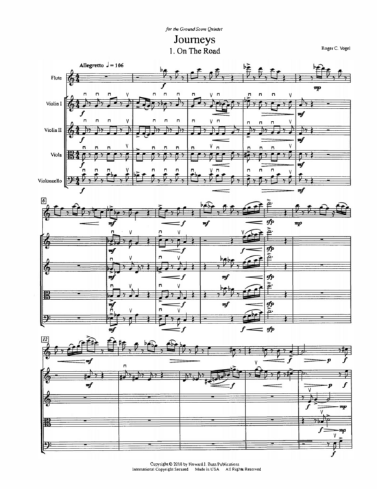 Journeys (Fl te und Streichquartett) (Quartett (Streicher)) von Roger C. Vogel