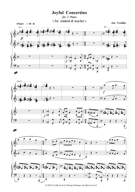 Joyful Concertino (zwei Klaviere) (Klavier zwei Klaviere) von Jan Freidlin