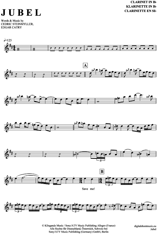 Jubel (Klarinette in B) (Klarinette) von Klingande