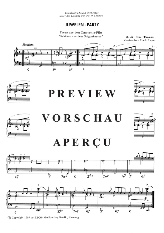 Juwelen-Party (Klavier Solo) (Klavier Solo) von Titel-Thema aus Sch uuml sse aus dem Geigenkasten (Film 1965)