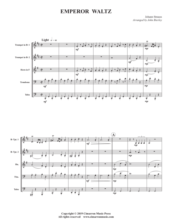 Kaiser-Walzer (Blechbl auml ser Quintett) (Quintett (Blech Brass)) von Johann Strauss