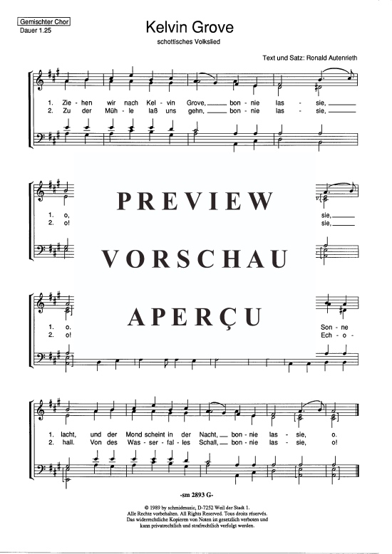 Kelvin Grove (Gemischter Chor) (Gemischter Chor) von Traditional (Satz Ronald Autenrieth)