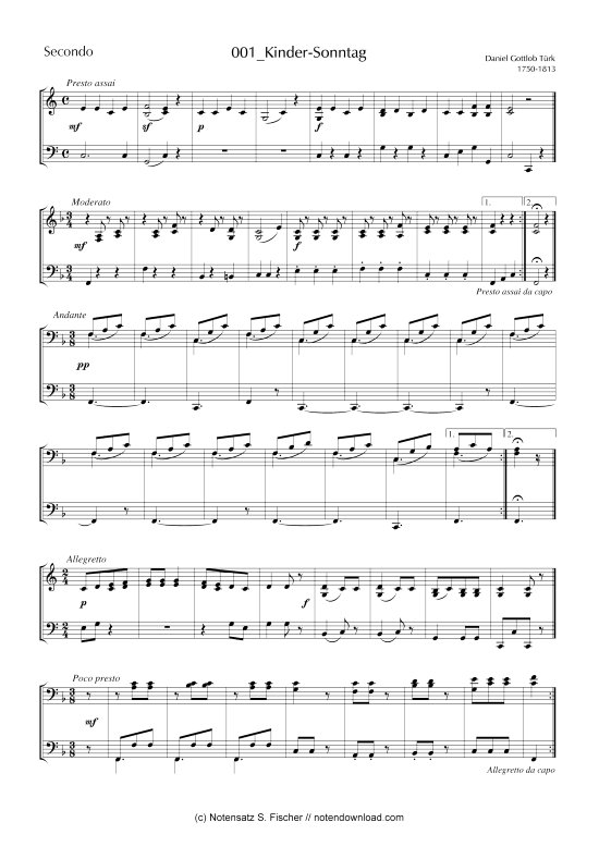 Kinder-Sonntag (Klavier vierh ndig) (Klavier vierh ndig) von Daniel Gottlob T rk (1756-1813) 