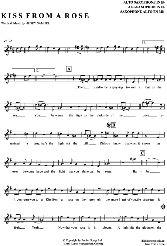 Kiss from a rose (Alt-Sax) (Alt Saxophon) von Seal