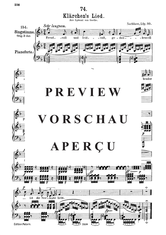 Kl auml rchen acute s Lied D.210 (Gesang mittel + Klavier) (Klavier  Gesang mittel) von Franz Schubert
