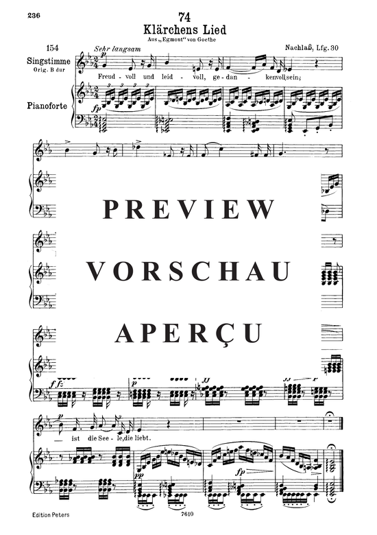 Kl auml rchen acute s Lied D.210 (Gesang tief + Klavier) (Klavier  Gesang tief) von Franz Schubert