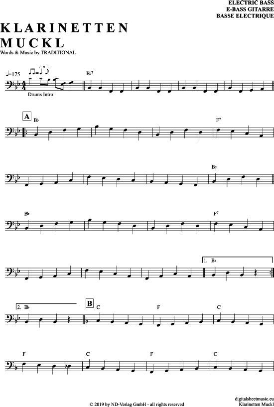 Klarinetten Muckl (E-Bass) (E Bass) von Traditional