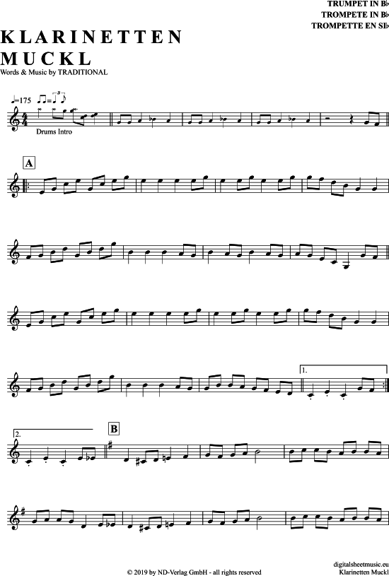 Klarinetten Muckl (Trompete in B) (Trompete) von Traditional