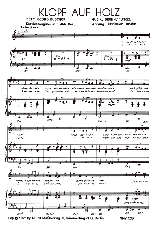 Klopf auf Holz (Klavier + Gesang) (Klavier Gesang  Gitarre) von Marion