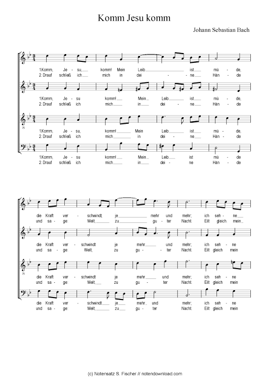 Komm Jesu komm (Gemischter Chor) (Gemischter Chor) von Johann Sebastian Bach