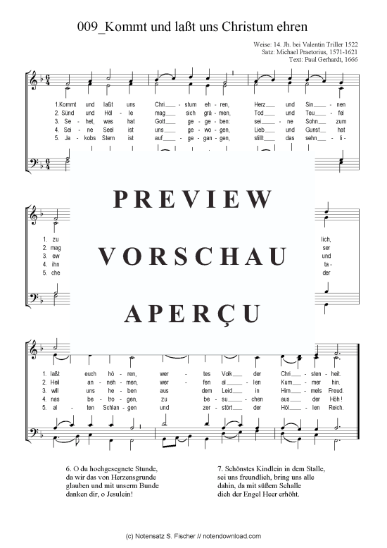 Kommt und la t uns Christum ehren (Gemischter Chor) (Gemischter Chor) von Chorsatz Alte Meister