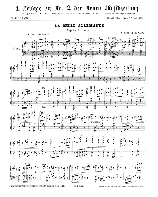 La Bella Allemande (Klavier Solo) (Klavier Solo) von Carl Bohm