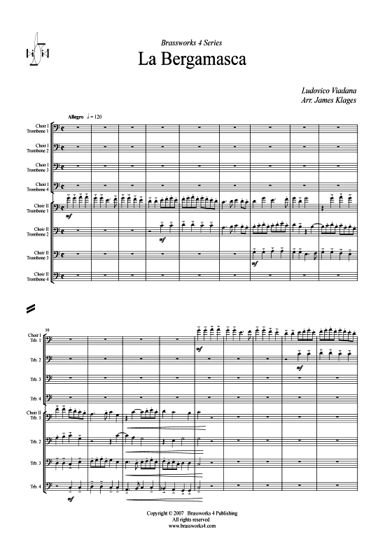 La Bergamasca (Posaunen Ensemble) (Ensemble (Blechbl ser)) von Luduvico Viadana