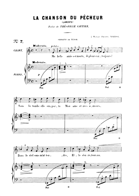 La chanson du p ecirc cheur Op.4 No.1 (Gesang hoch + Klavier) (Klavier  Gesang hoch) von Gabriel Faur eacute 