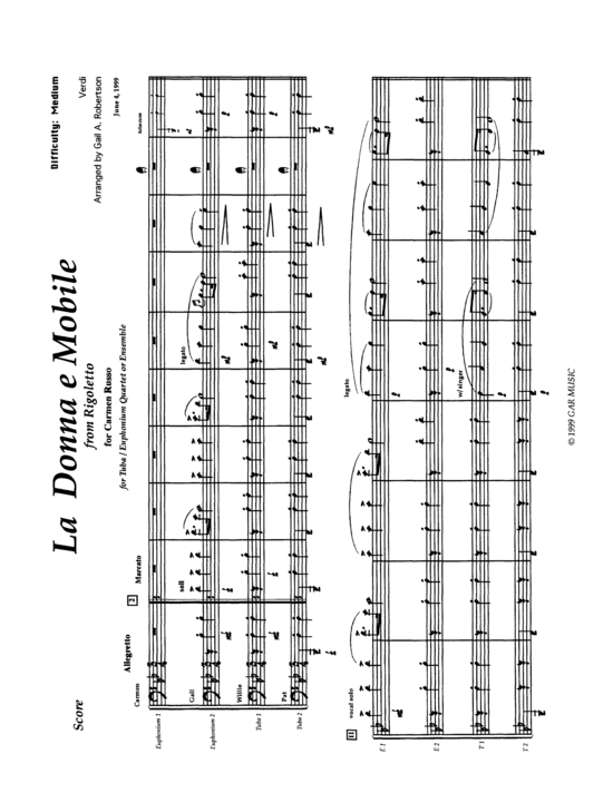La Donna e Mobile (Tuba Quartett EETT) (Quartett (Tuba)) von Giuseppe Verdi