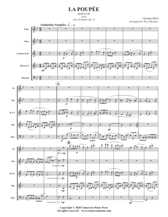 La Poup eacute e (Holzbl auml ser Quintett) (Quintett (Holzbl ser)) von Georges Bizet