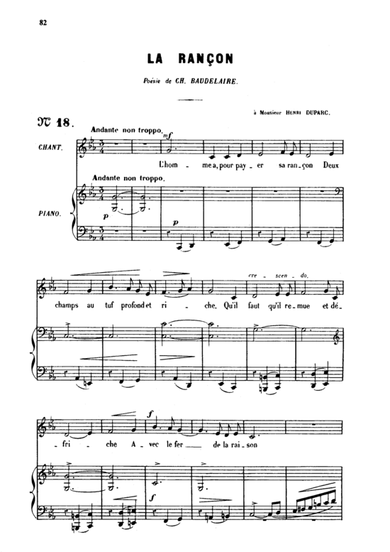 La ran ccedil on Op.8 No.2 (Gesang mittel + Klavier) (Klavier  Gesang mittel) von Gabriel Faur eacute 