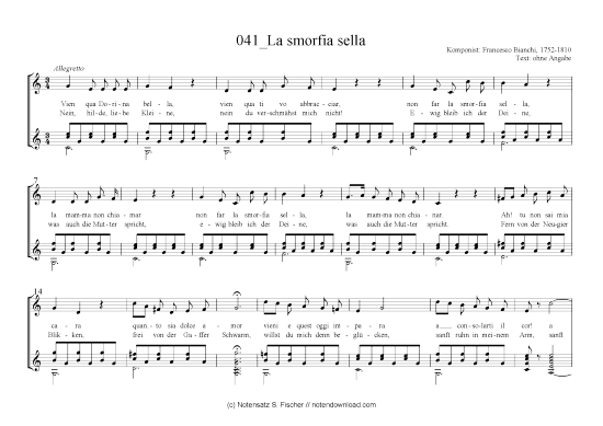 La smorfiasella (Gitarre + Gesang) (Gitarre  Gesang) von Francesco Bianchi 1752-1810 