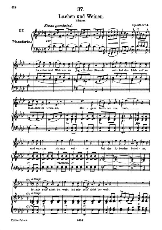 Lachen und Weinen D.777 (Gesang hoch + Klavier) (Klavier  Gesang hoch) von Franz Schubert