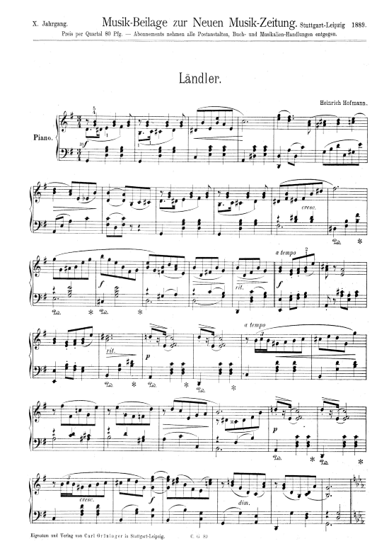 L ndler (Klavier Solo) (Klavier Solo) von Heinrich Hofmann
