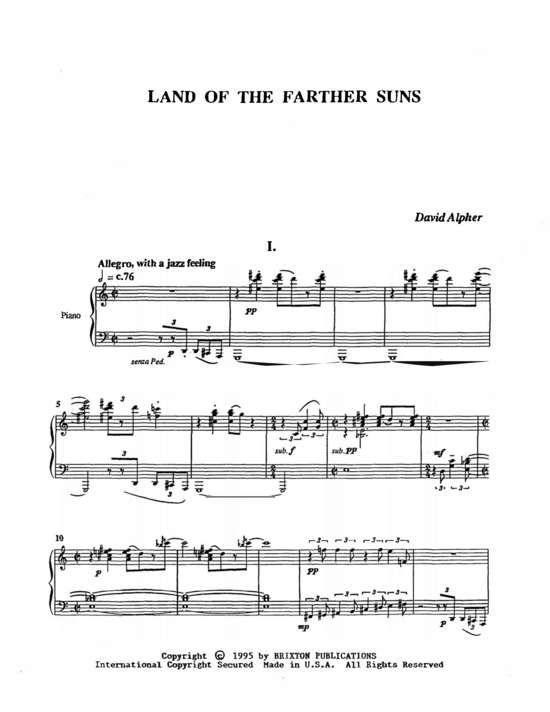 Land of the Farther Suns (Erz hler und Klavier) (Klavier  Erz hler) von David Alpher