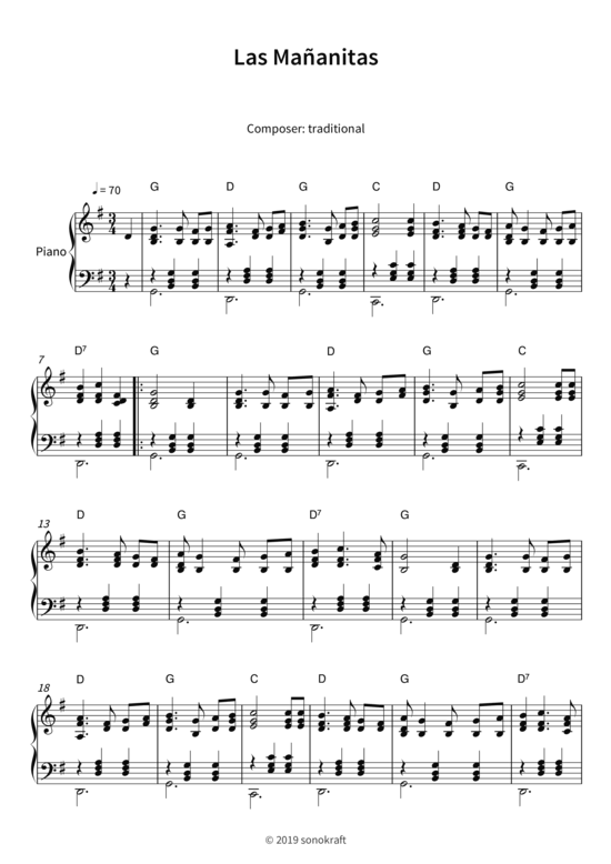 Las Ma anitas (Klavier Solo) (Klavier Solo) von traditional