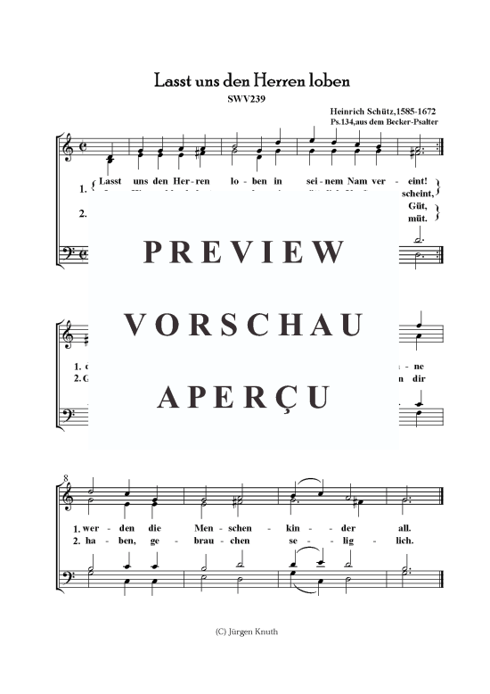 Lasst uns den Herren loben (SWV239) (Gemischter Chor) (Gemischter Chor) von Heinrich Sch tz