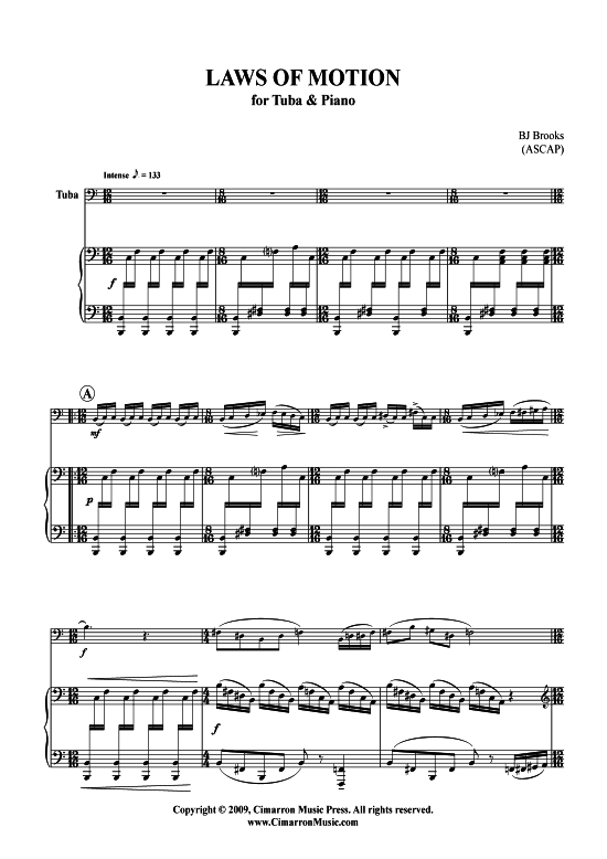 Laws of Motion (Tuba + Klavier) (Klavier  Tuba) von B. J. Brooks