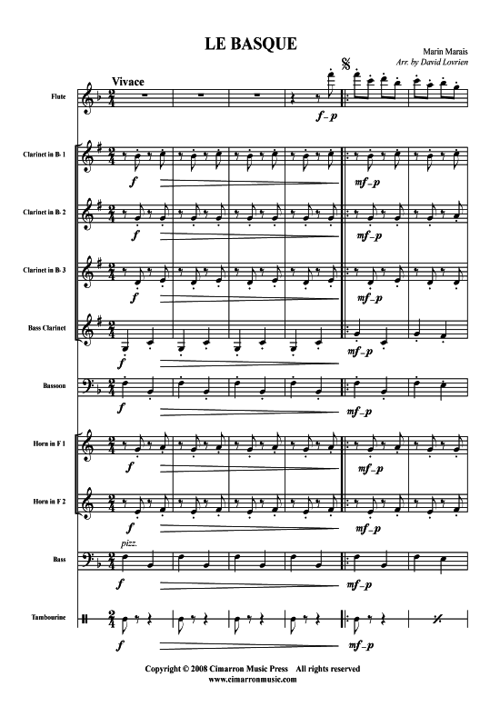 Le Basque (Querfl ouml te + Streich-Ensemble) (Ensemble  Solo Instrument) von Marin Marais