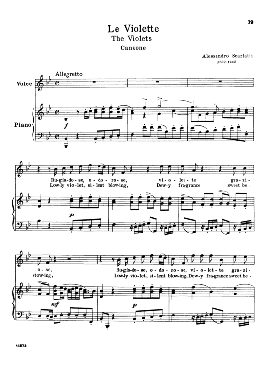 Le violette (Gesang hoch + Klavier) (Klavier  Gesang hoch) von Alessandro Scarlatti