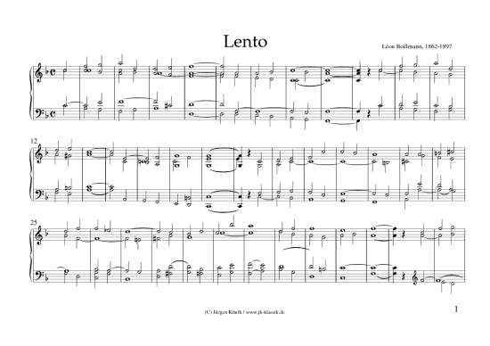 Lento (Klavier Orgel Solo) (Klavier Solo) von L on B ellmann
