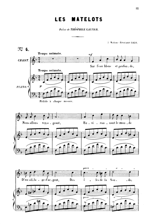 Les matelots Op.2 No.2 (Gesang hoch + Klavier) (Klavier  Gesang hoch) von Gabriel Faur eacute 