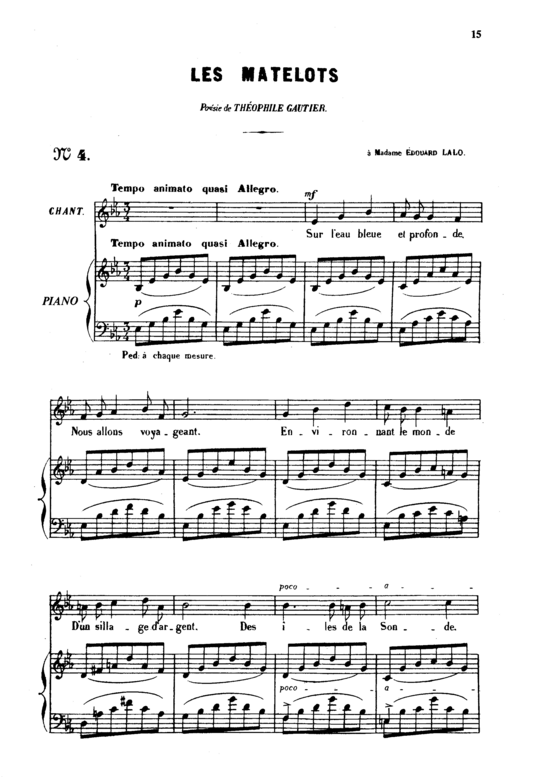 Les matelots Op.2 No.2 (Gesang mittel + Klavier) (Klavier  Gesang mittel) von Gabriel Faur eacute 